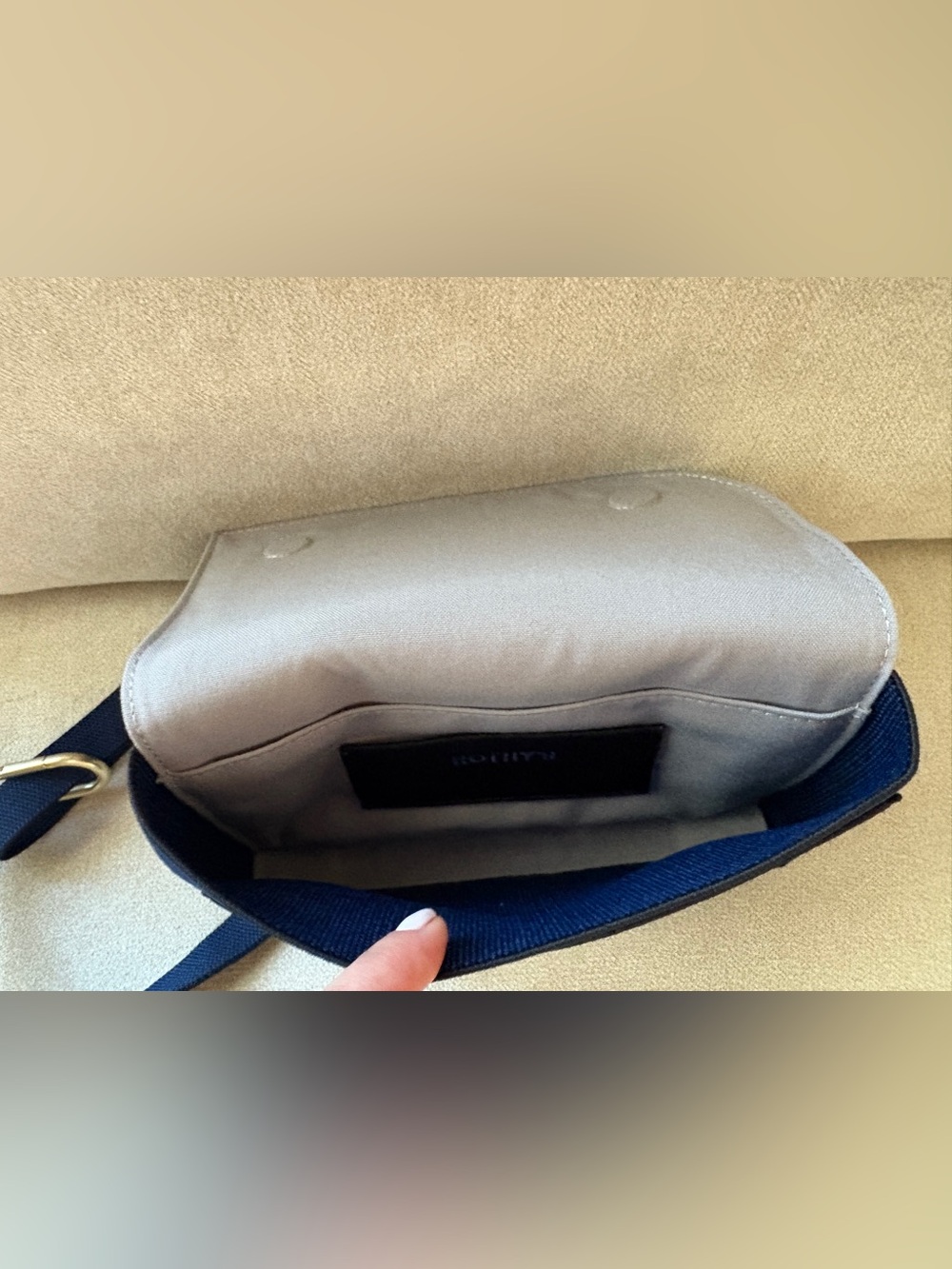Rothy’s navy and black small belt bag/crossbody - Picture 7 of 9